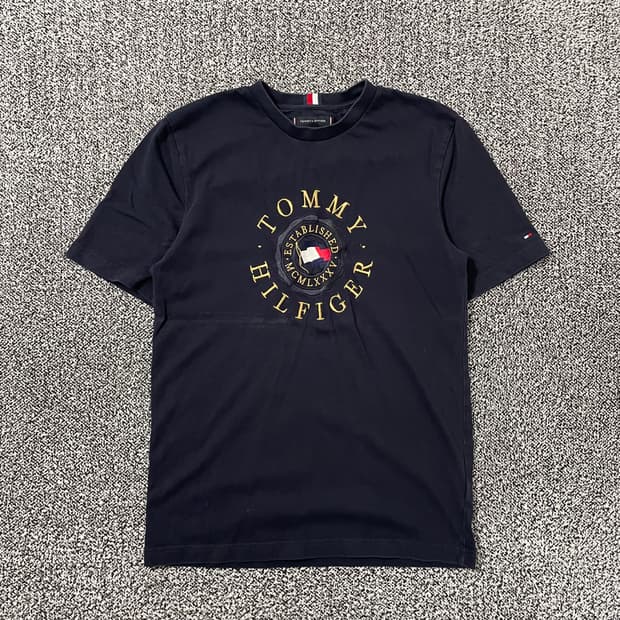 빈티지9. 타미힐피거 아이콘 코인 로고 반팔 티셔츠 반소매 반팔티