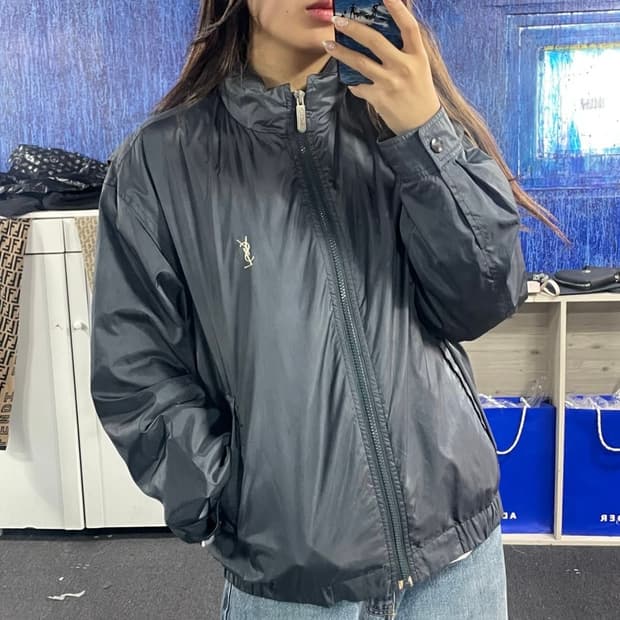 YSL 입생로랑 차콜 백로고 블루종 110