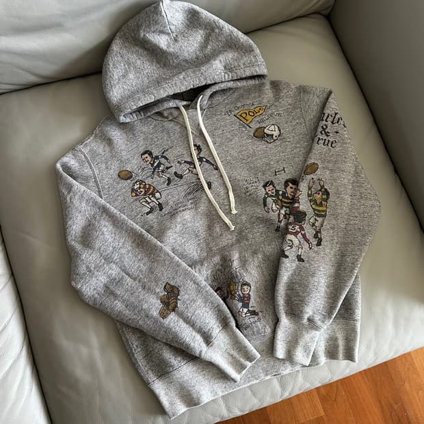 폴로 랄프로렌 럭비 그래픽 후드티 S