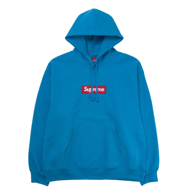 (새제품/XL) 슈프림 박스로고 후드 시안컬러