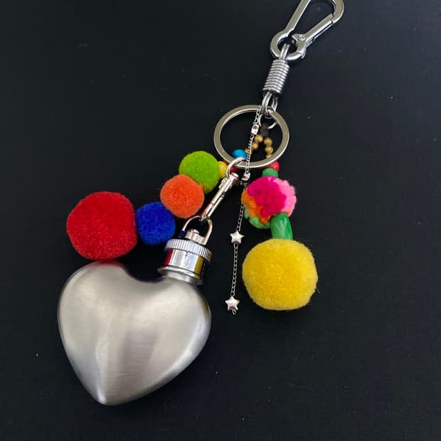 겨울 포인트 폼폼 키링