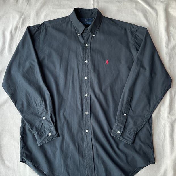 폴로 랄프로렌 블레이크 포플린 셔츠 블랙 L