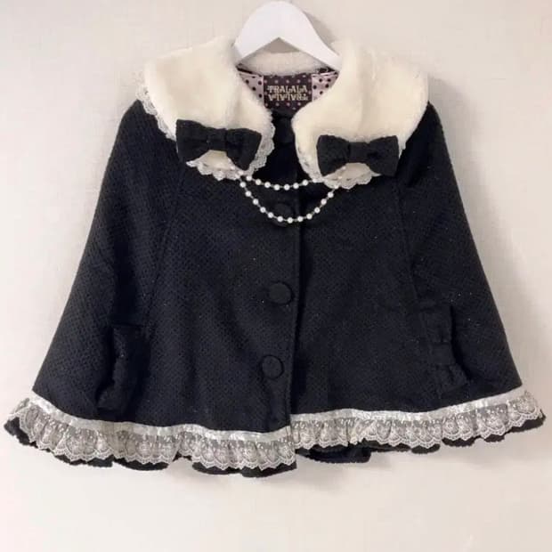 트랄라라 케이프 판쵸 코트 리본 리즈리사 라떼갸루 히메갸루