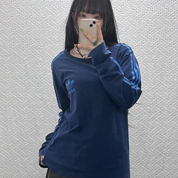 아디다스 스타디움 오리지널 블루 삼선 롱슬리브 100 C09588