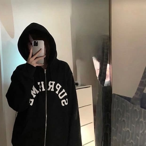 [XL]슈프림 x 챔피온 후드집업 블랙 -24ss