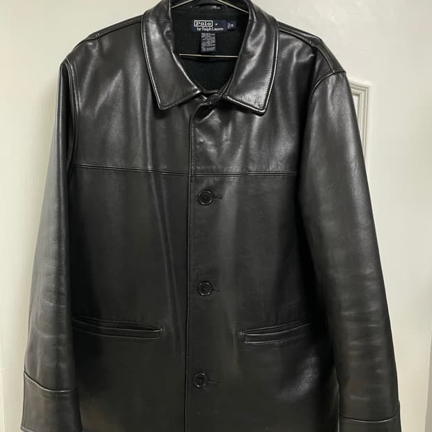 90s 폴로 랄프로렌 레더 카코트 블랙 (M)