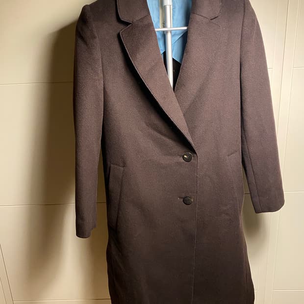 오즈세컨 모 캐시미어 혼방 브라운코트