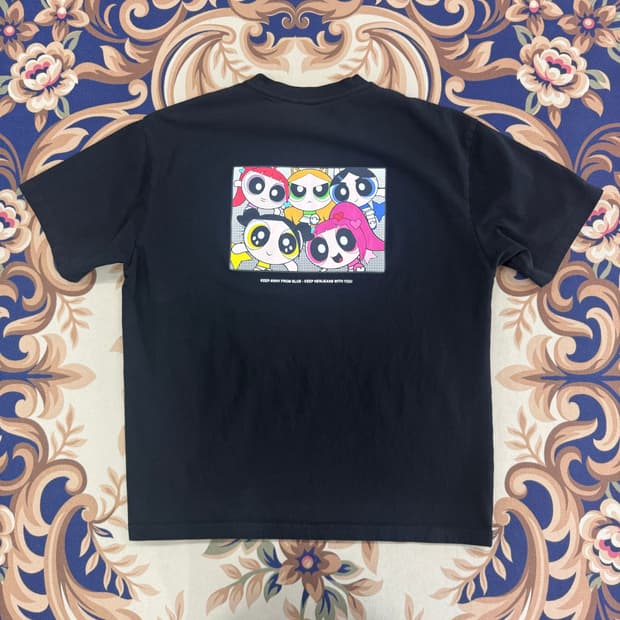 (XL)뉴진스 x 파워퍼프걸 반팔티셔츠(블랙)