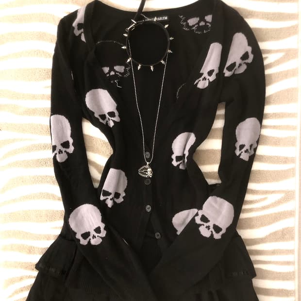 고스트오브할렘 가디건 트랄라라 tralala 금장 스커트 세트 갸루 오네