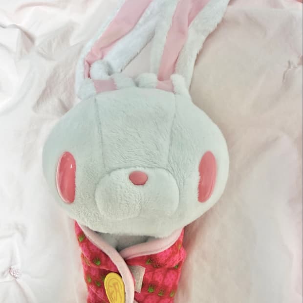 고전 딸기포대기 베이비범용토끼 인형