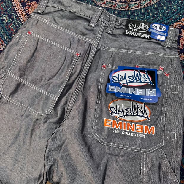 EMINEM Hip-Hop Silver Capenter Pants