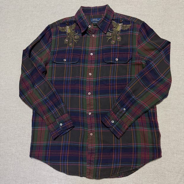 폴로 랄프로렌 자수 체크 남방