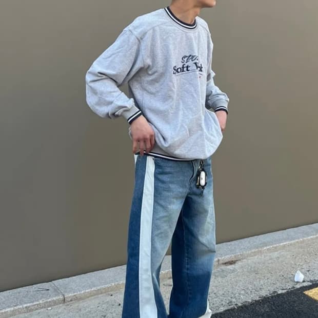 디스이즈네버댓 Soft Work 회색 맨투맨