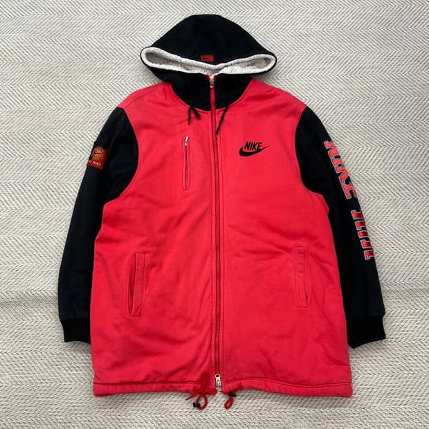 올드 나이키 자수로고 후드 점퍼 r2496