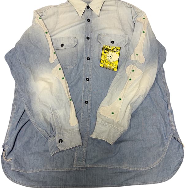 케피탈 샴브레이 본 패치 셔츠