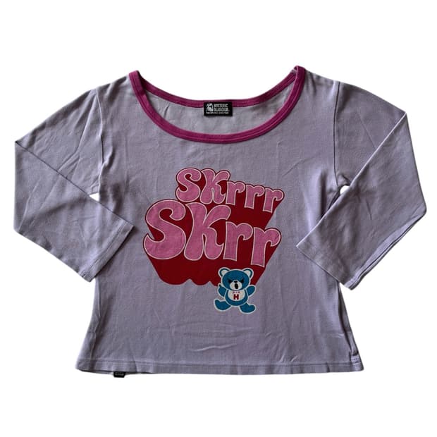 히스테릭 글래머 스끄르 퍽베어 롱 슬리브 긴팔 티셔츠