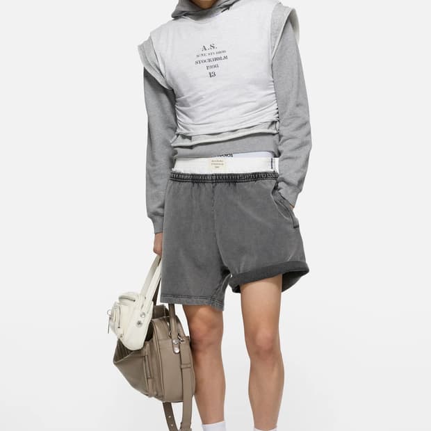 [M,XL]아크네스튜디오 26ss 워싱 코튼 쇼츠/페이딩 블랙