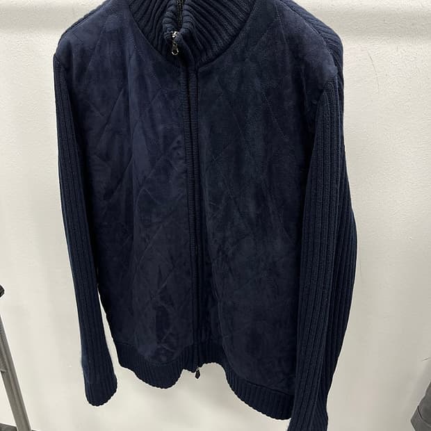 110) 폴스튜어트 스웨이드 누빔 니트집업