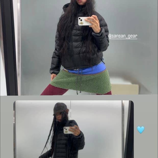 (서지수님착용)산산기어 경량패딩 25fw 블랙