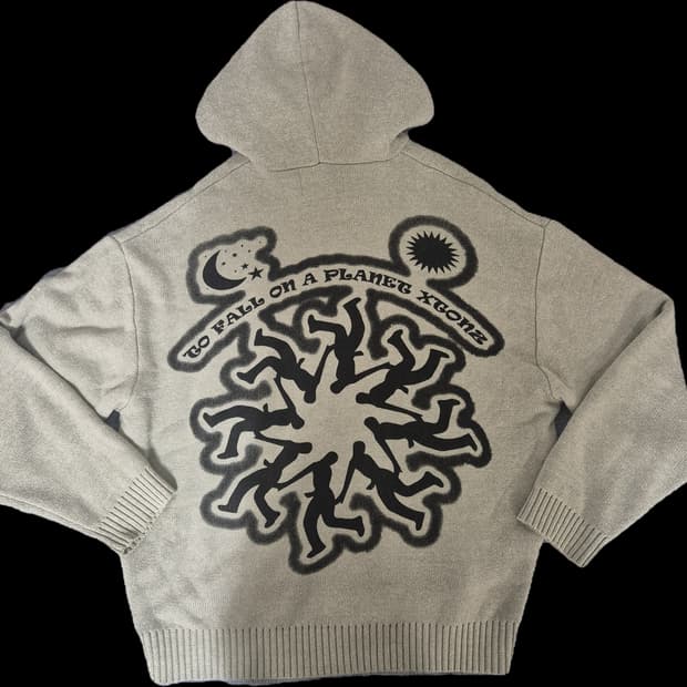 엑스톤즈 후드 니트 집업