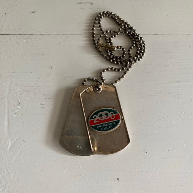 구찌 2008 한정판 빈티지 925실버 군번줄 목걸이