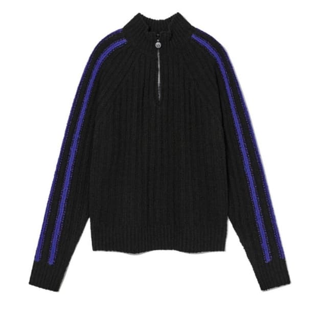 오픈와이와이 openyy 리브드 하프 풀오버 집업 (1사이즈)