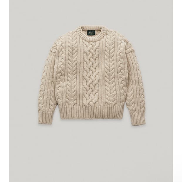 더바넷 케이블 니트 스웨터  블랙