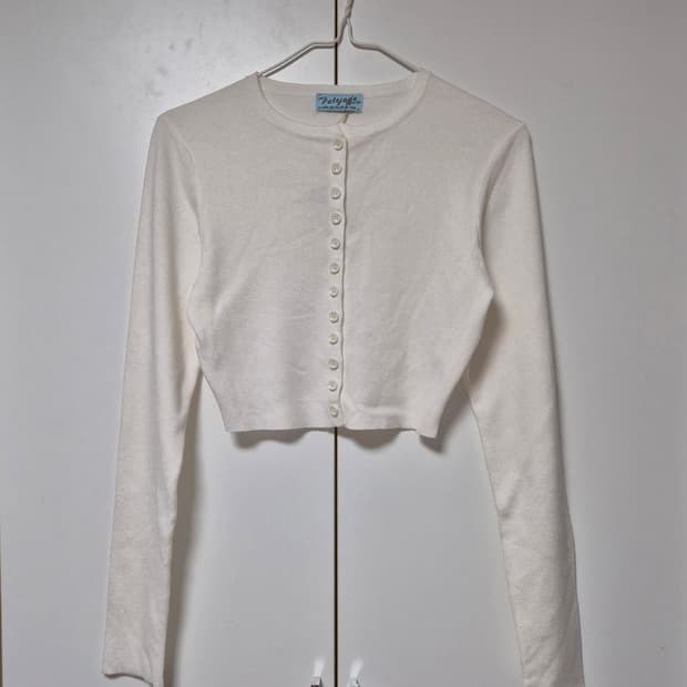 페일제이드 긴팔 크롭 가디건 화이트