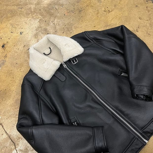 [정품/L] 자라 블랙 무스탕 양털 자켓 b19