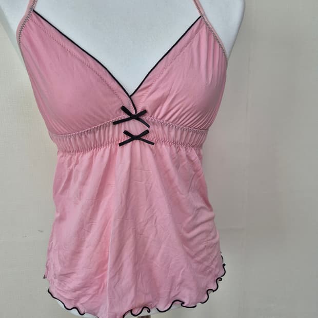 Y2k 핑크 슬리브리스