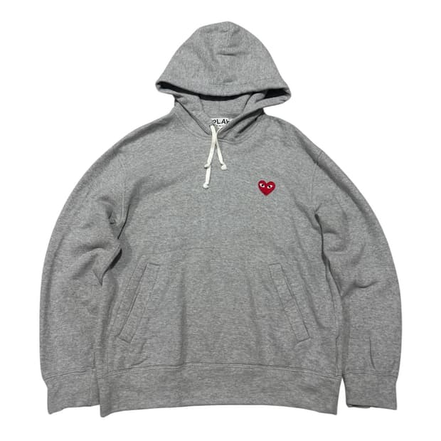 꼼데가르송 플레이 레드와펜 후드티 M