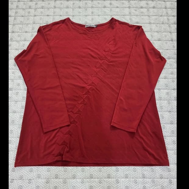 이세이미야케 레드 블라우스 사이즈 ~55