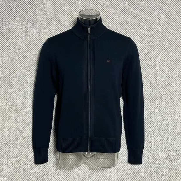 [XL] Tommy 타미힐피거 짙은네이비 헤비 집업 니트