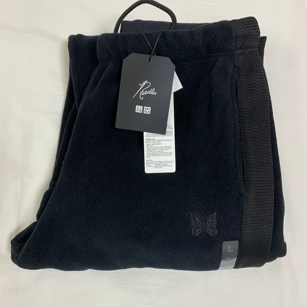 유니클로 니들스 플리스 와이드 팬츠 블랙 L