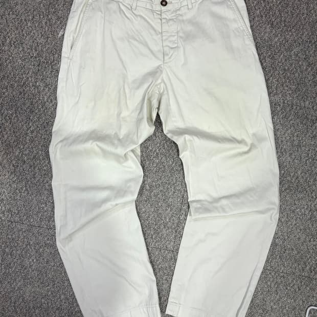 프라다 화이트 코튼 팬츠