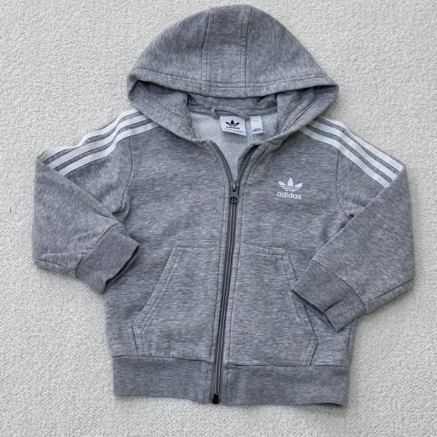 90 아디다스 키즈 기모 후드집업 0303E