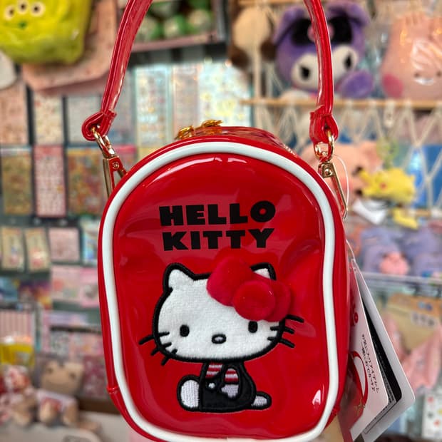 헬로키티 에나멜 미니 파우치(레드