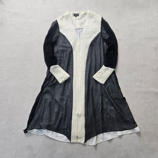 실측확인 빈티지 여성 고급 롱 가디건 0401Y