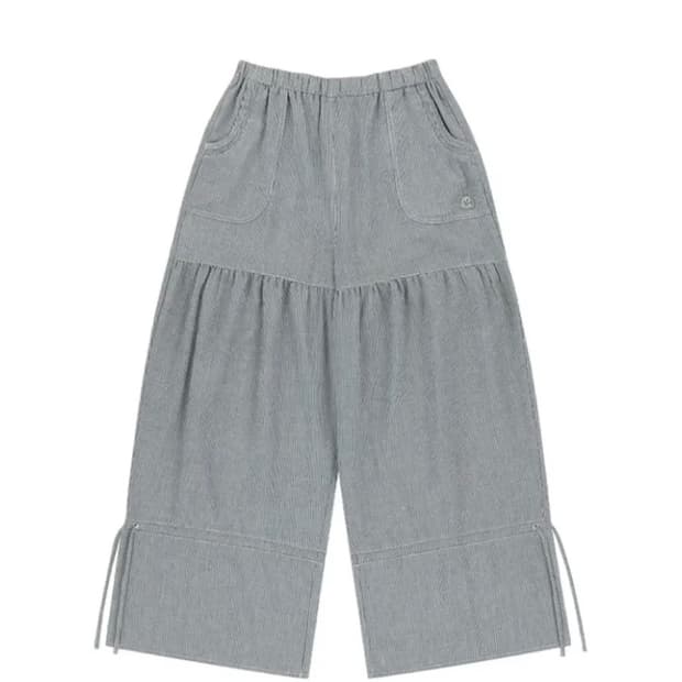 코이세이오 셔링 러프 팬츠 스트라이프