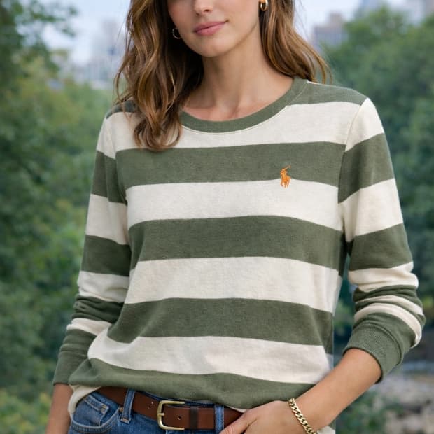 👕 랄프 로렌 스포츠 스트라이프 코튼 티셔츠