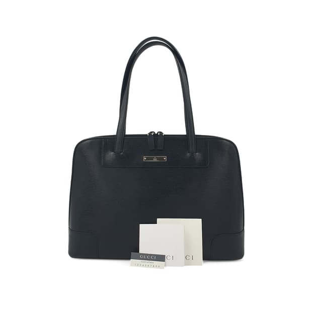 구찌 금장 블랙 가죽 숄더백 토트백