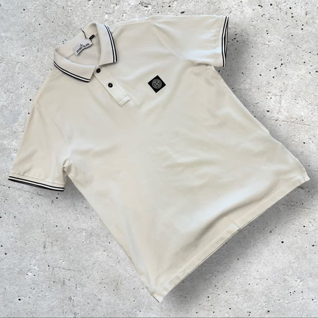[XL] 20ss 스톤아일랜드 화이트 카라 반팔 티셔츠 A653