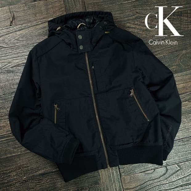 [캘빈클라인] 빈티지 후드 봄버 자켓 블랙 M19726