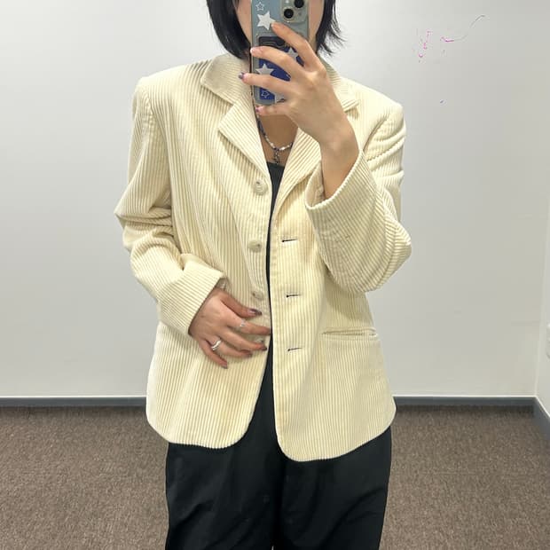 Maxmara 막스마라 코듀로이 아이보리 자켓  