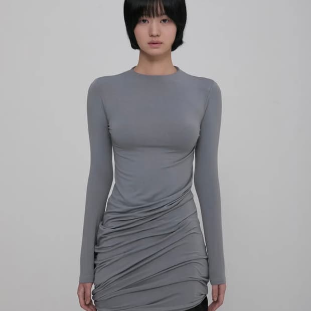 플레어업 Draped Mock Neck Dress