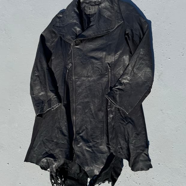 Yasuyuki Ishii Distressed Leather Coat