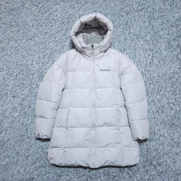 몽벨)95 여자 크림색 미드패딩자켓 / 왕눈이샵