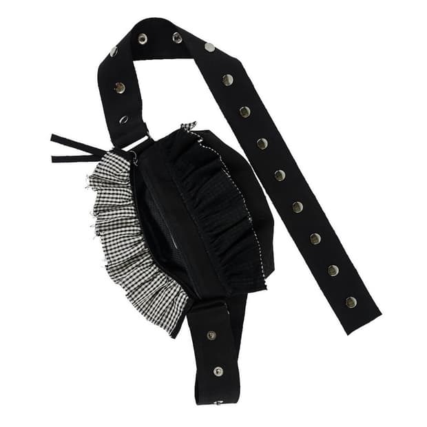 KUL kuel 큘 보호 러플 벨트 백 블랙