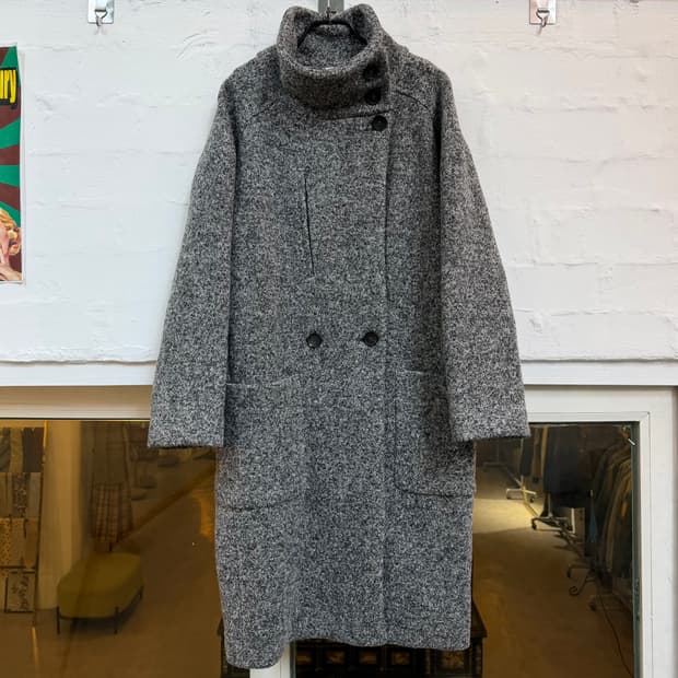 Iro 이로 그레이 울 혼방 더블 트위드 코트 36