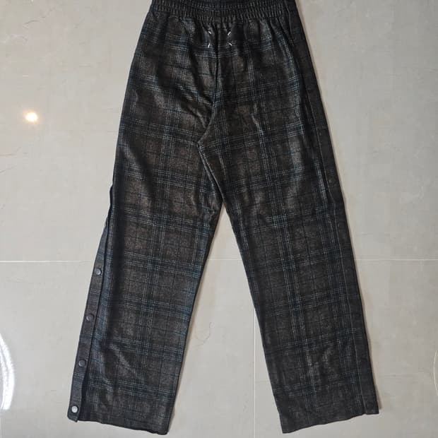 maison margiela wool snap check trouser
